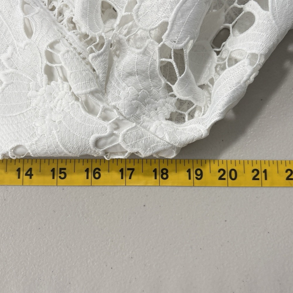 Just Me Dress Medium White Floral Crochet Tiered Boho Revival Ethereal‎ Angelic - Picture 8 of 9